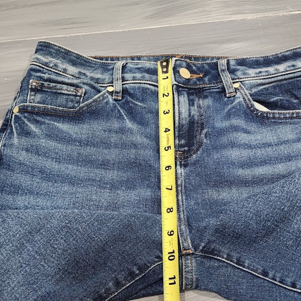 Express 90s Ankle Boot Mid Rise‎ Distressed Ripped Jeans Women's Size 2R - Picture 11 of 12